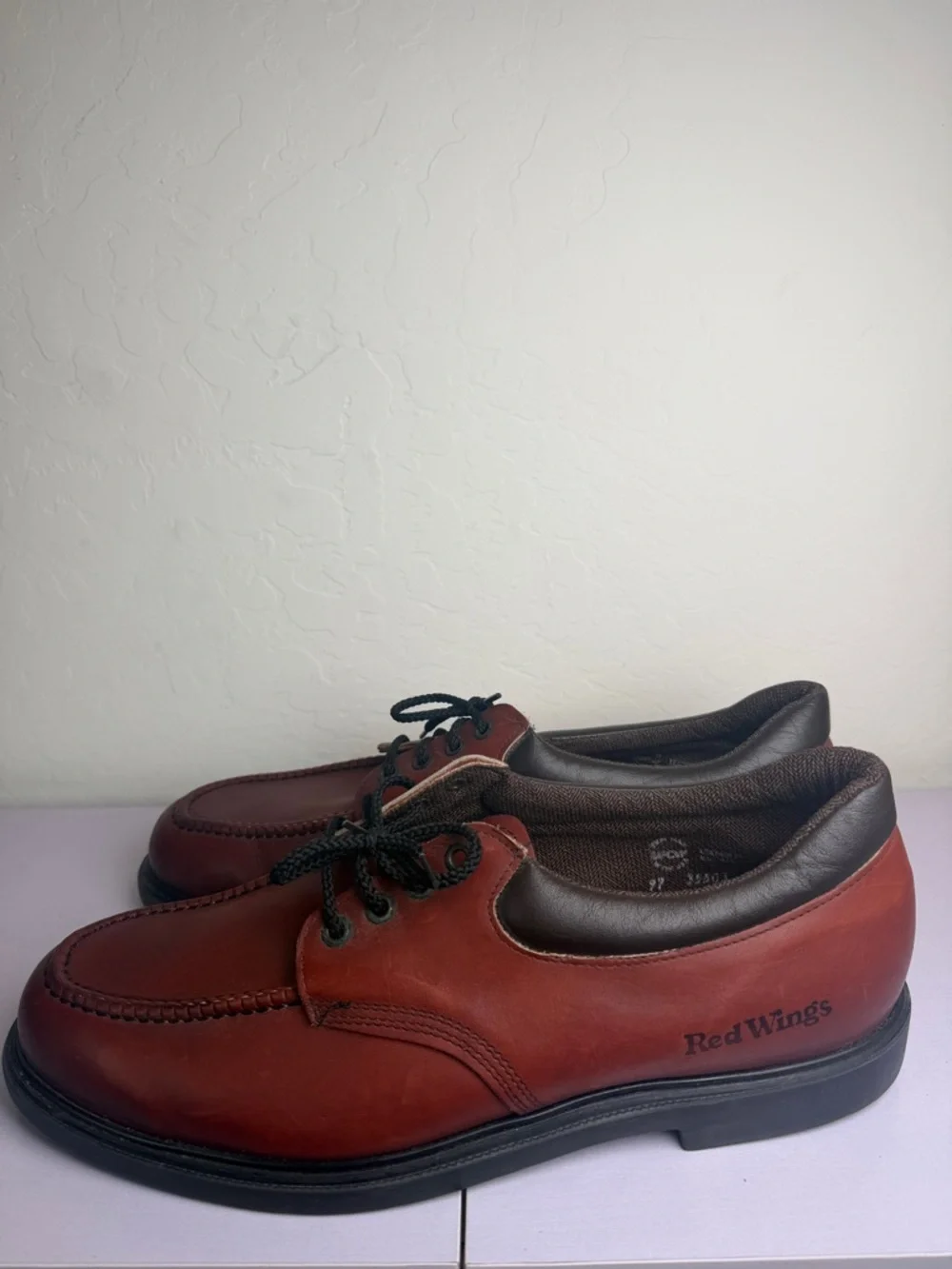 Red Wing loafers size 15 d like new leather shoes
